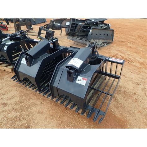 stout skid steer rock grapple|skid steer with grapple attachment.